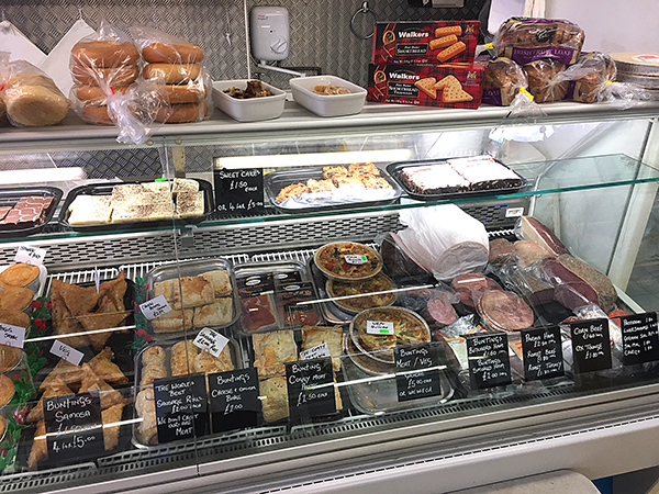 Delicatessen counter at Buntings food store in Coggeshall, Essex